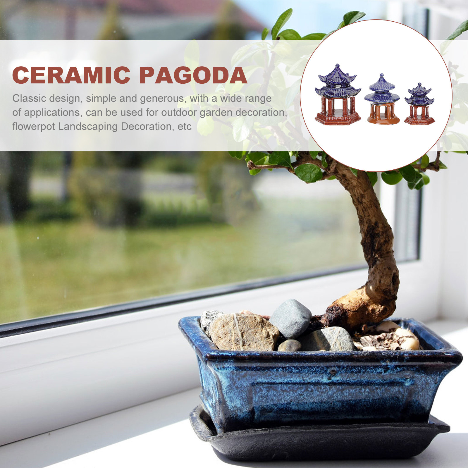 Aquarium Decor - 3 piezas de cerámica, miniatura de