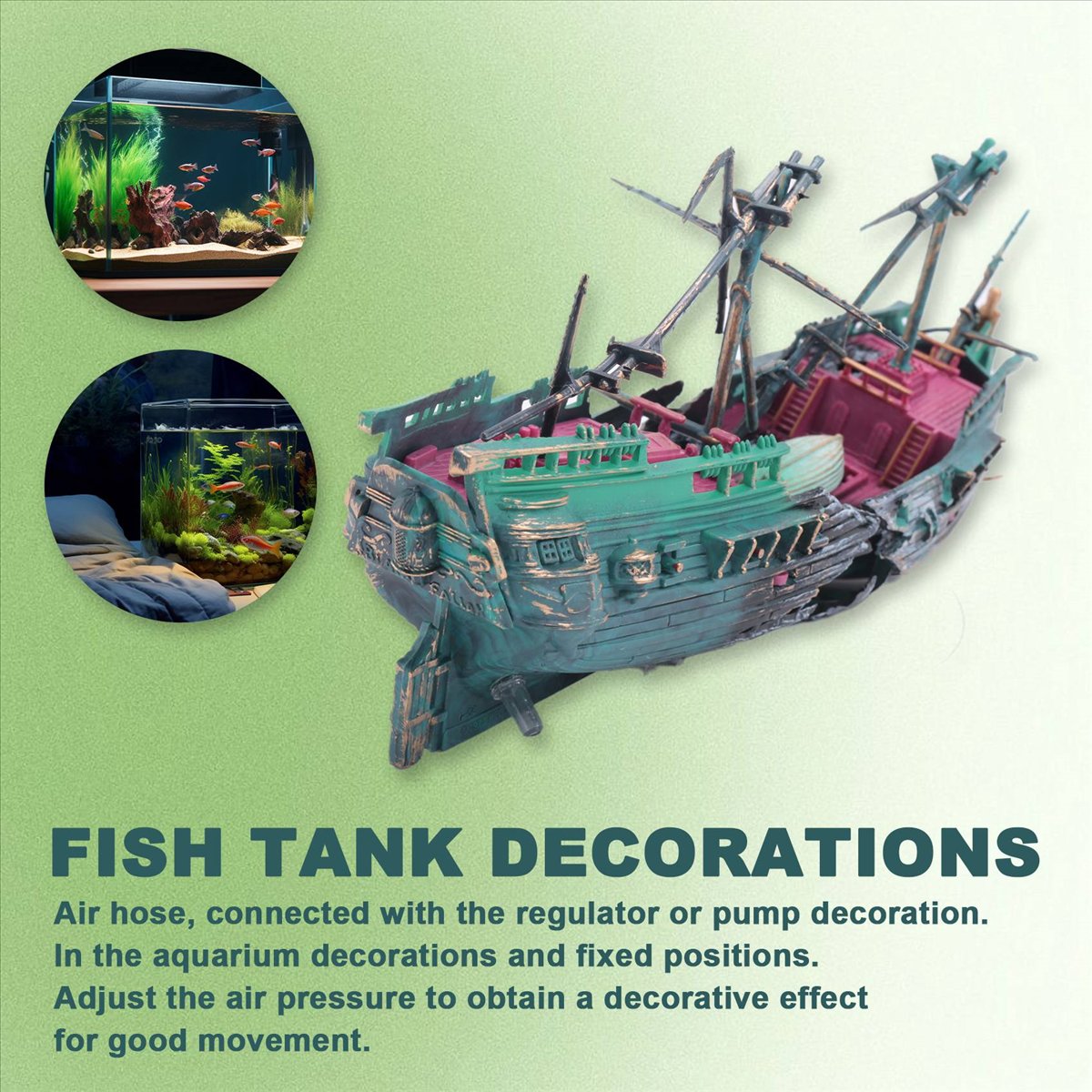 【ABFS】Juego de barcos de plást - Aquarium Decor reseña y precio