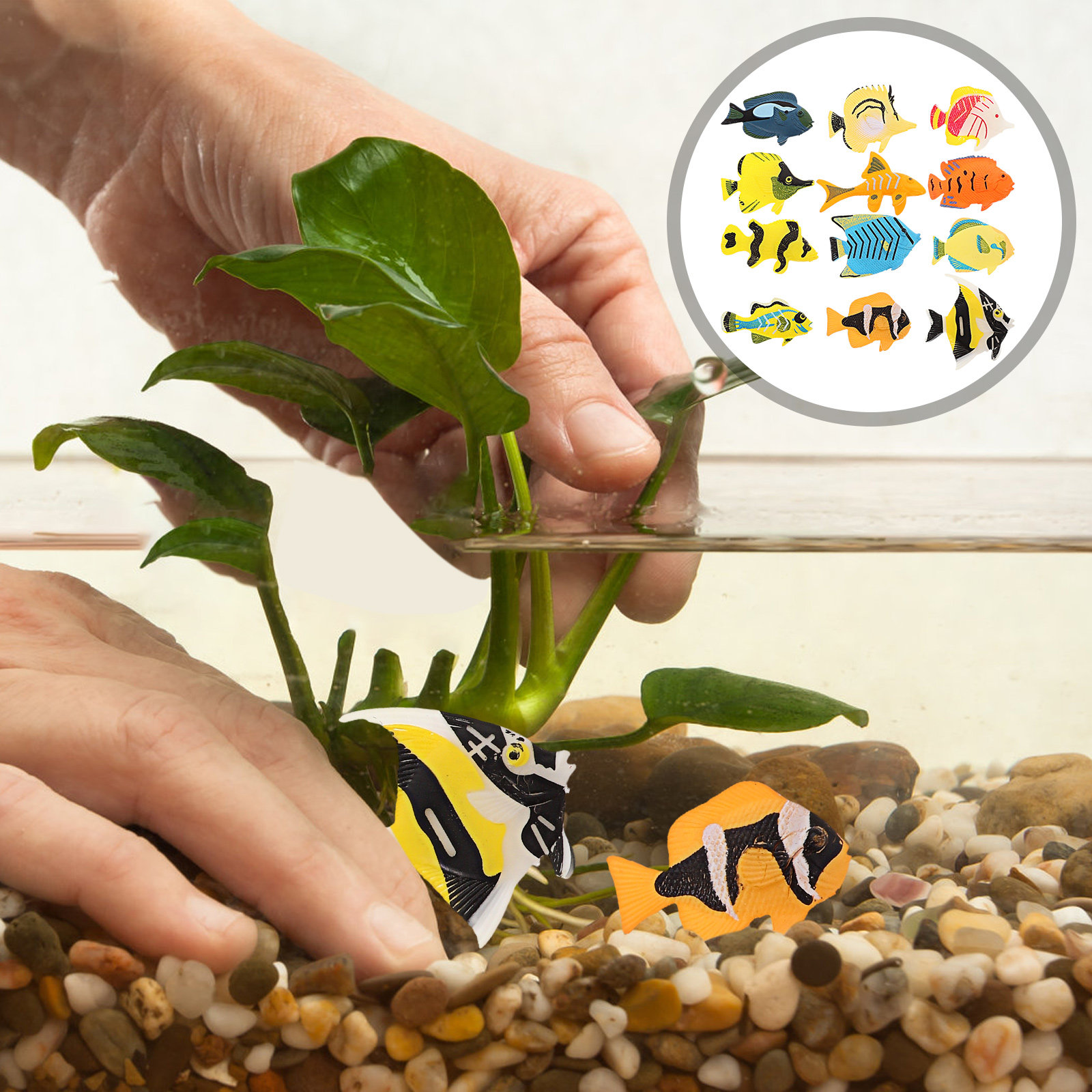 12 piezas de figuras de peces  - Aquarium Decor reseña y precio